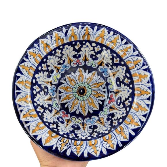 Hand Made Polish Pottery Bowl Dish Poland Ceramic Colorful Pattern Hand Painted - Picture 2 of 12